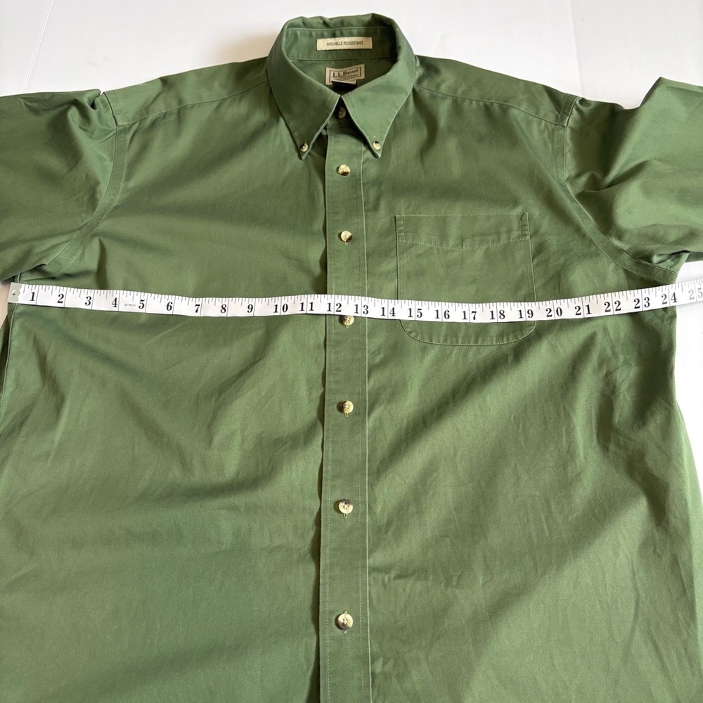 L.L. Bean Green Long-Sleeve Button-Down Shirt, Like New, Sz L-Regular. - Picture 7 of 11